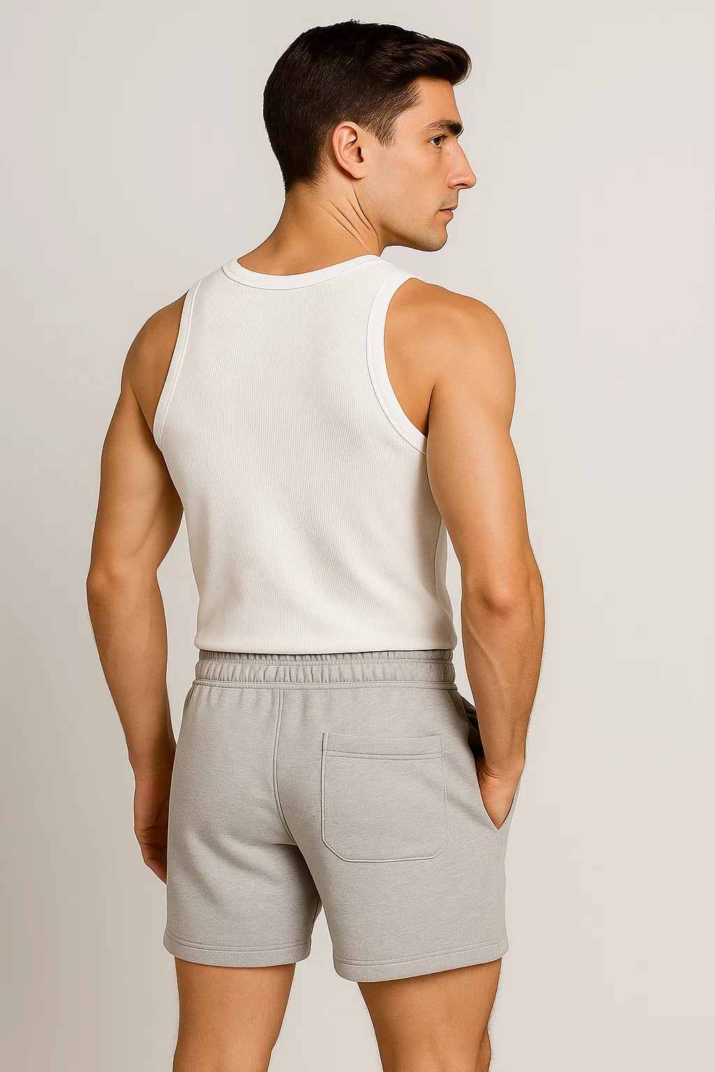 Modern Men's Slim-Fit Summer Shorts – Light Gray