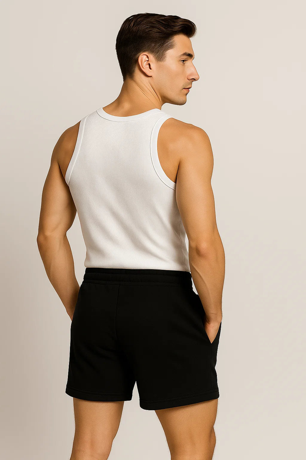 Modern Men's Slim-Fit Summer Shorts – Black