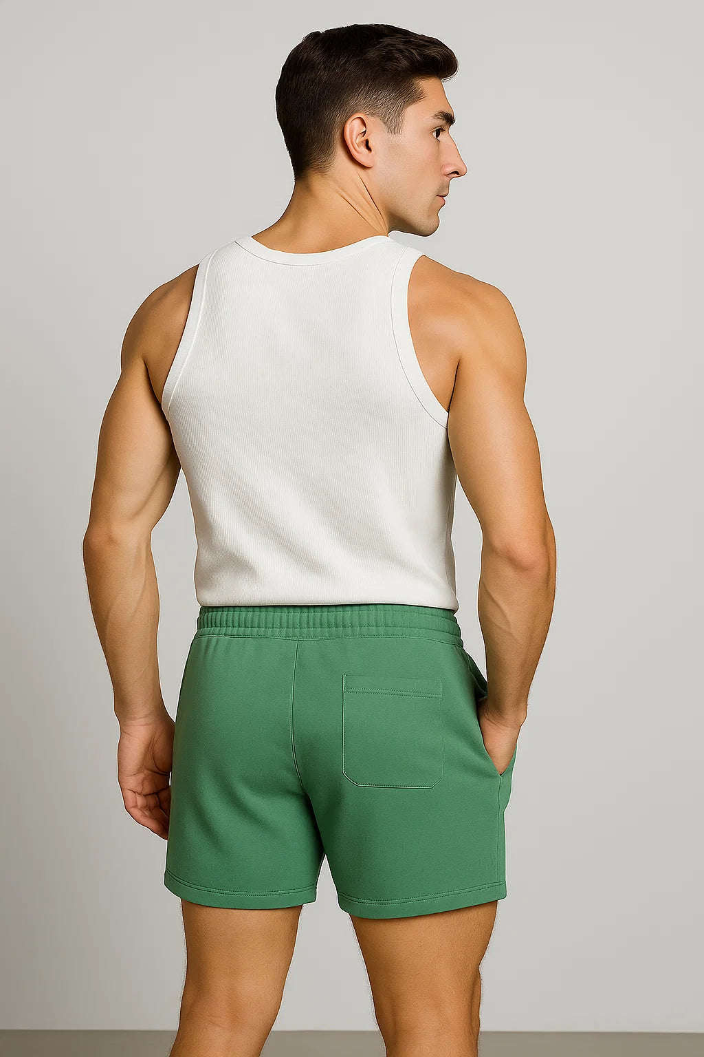 Modern Men's Slim-Fit Summer Shorts – Green