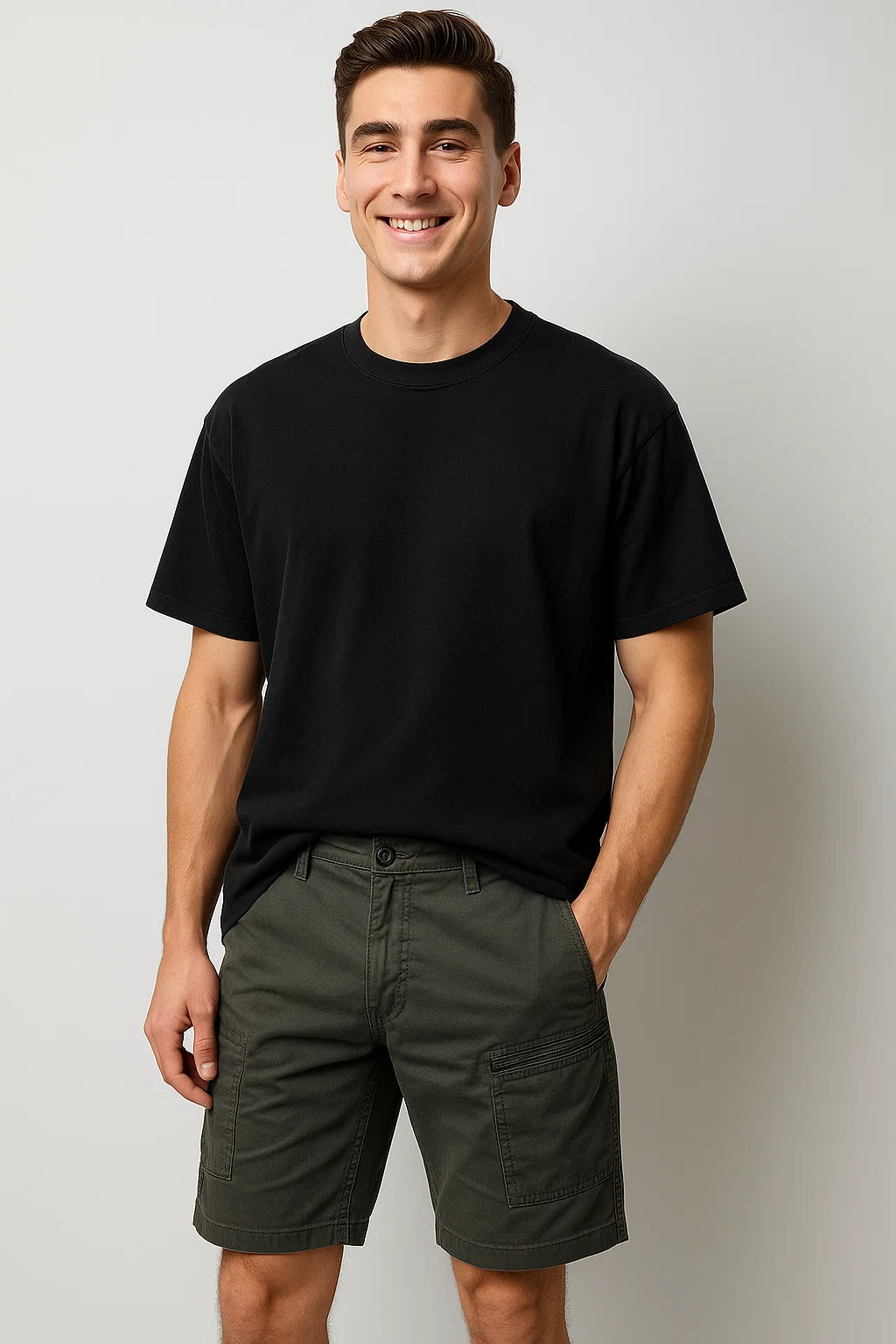 Modern Style Men's Cargo Shorts - Gray