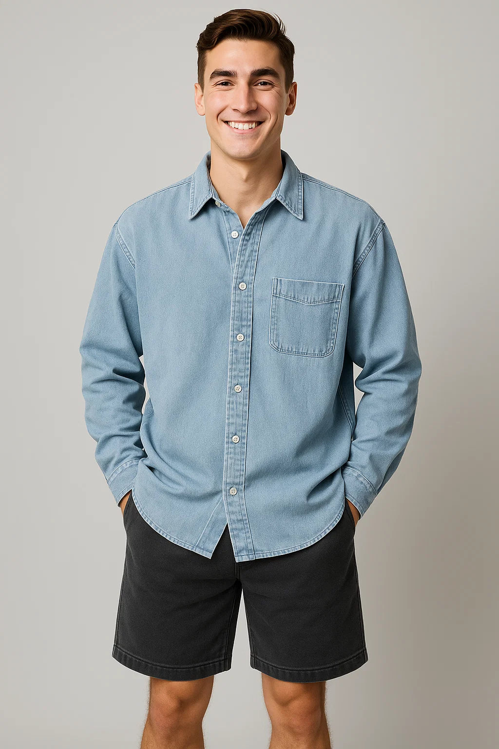 Men’s Vintage-Washed Shorts - Black