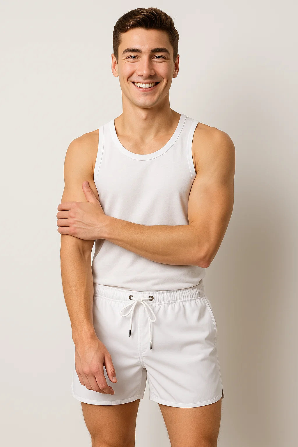 Casual Men’s Beach Shorts - White