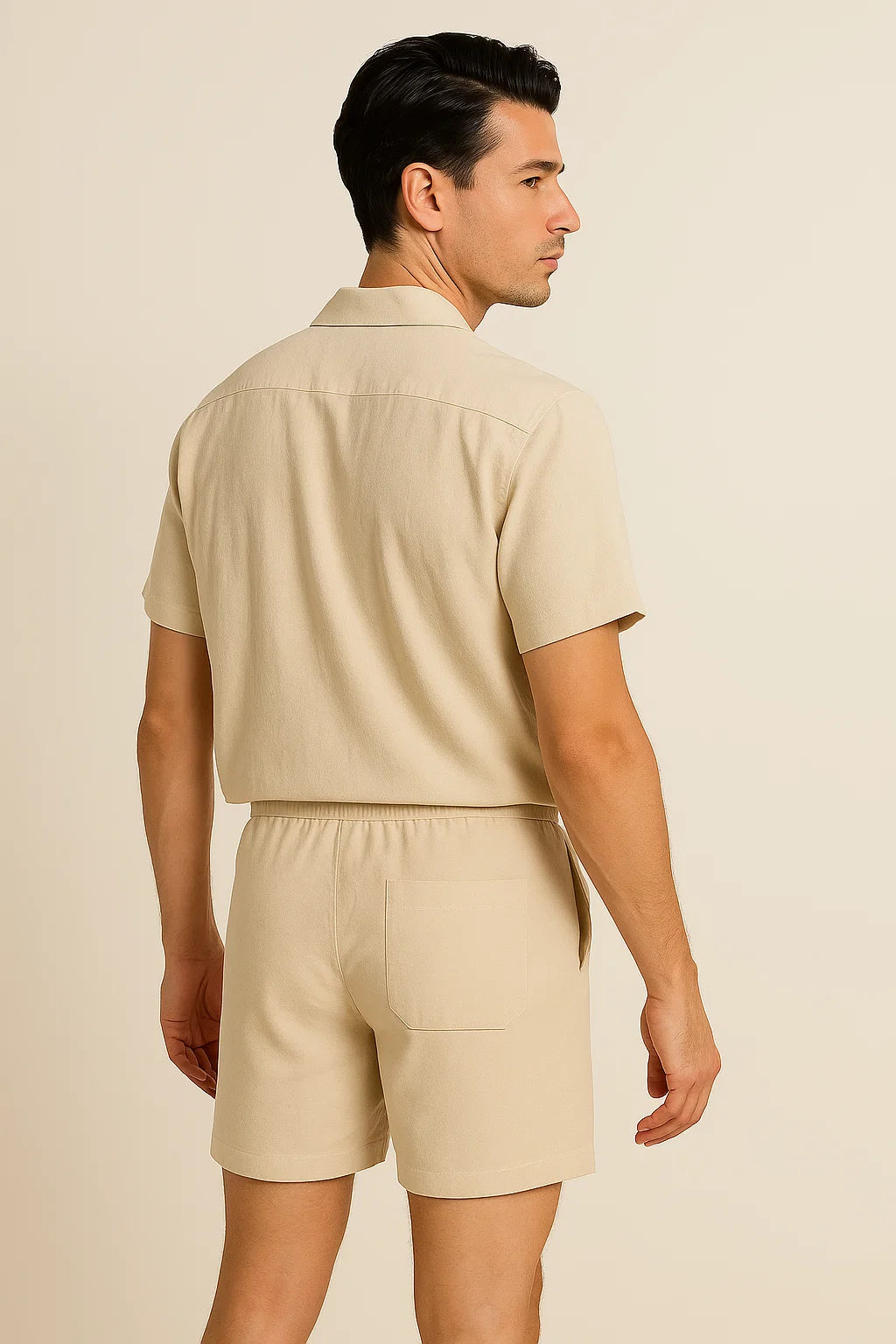 Modern Style Men’s Linen Outfit - White