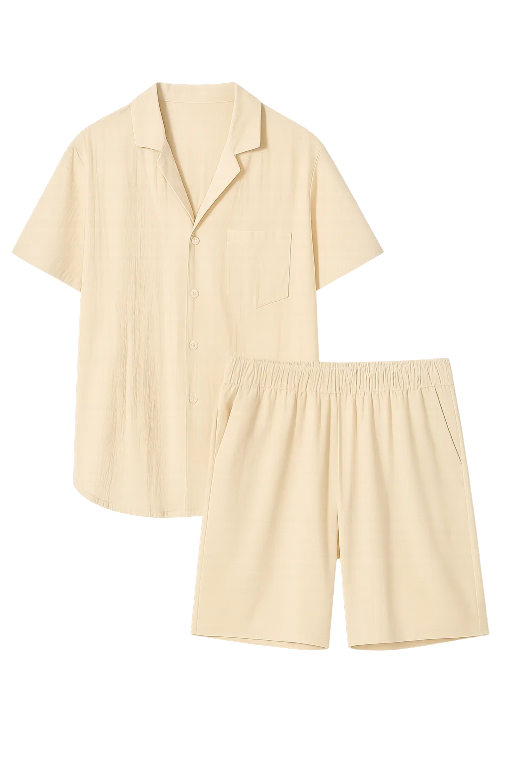 Modern Style Men’s Linen Outfit Beige