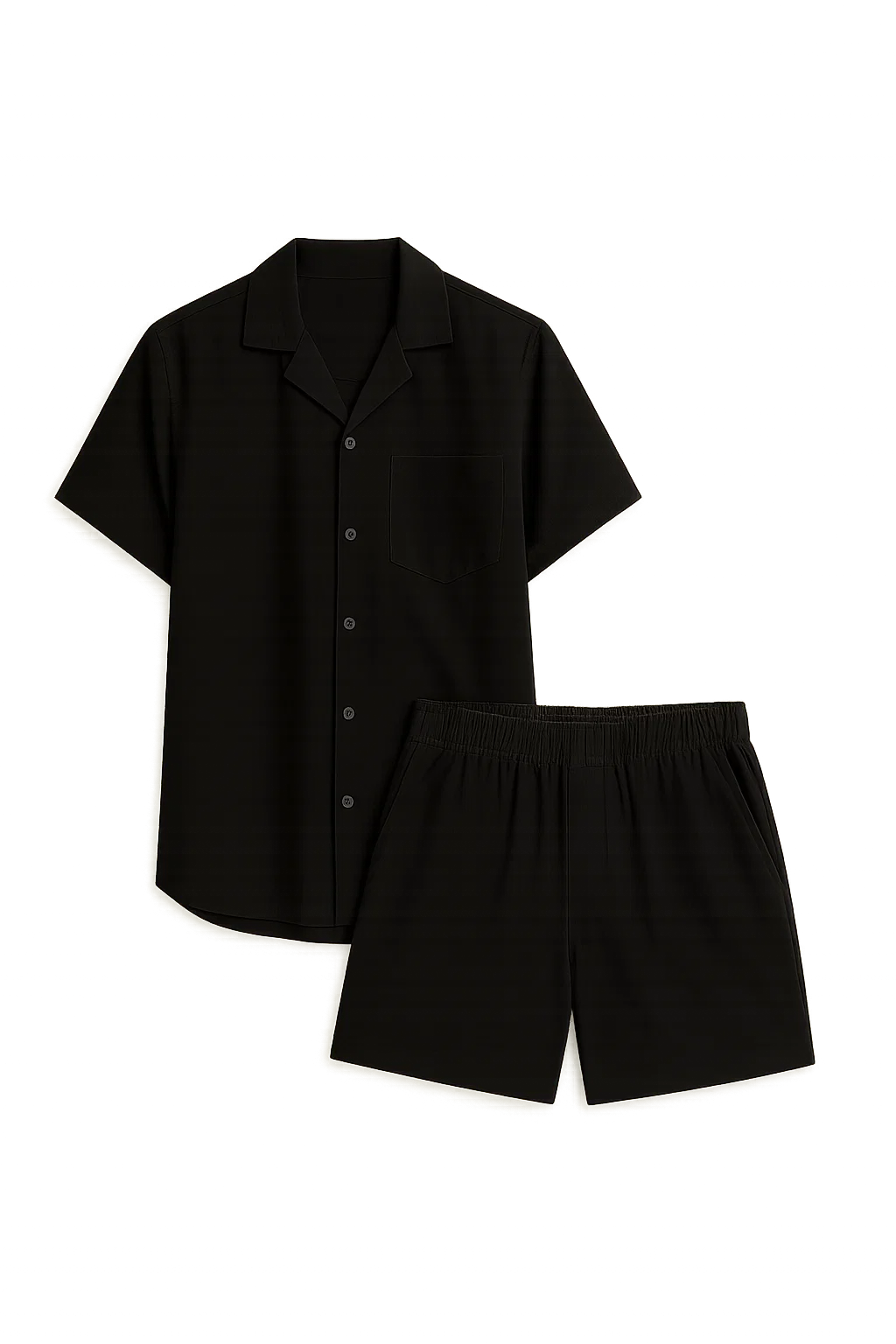 Modern Style Men’s Linen Outfit - Dark Black