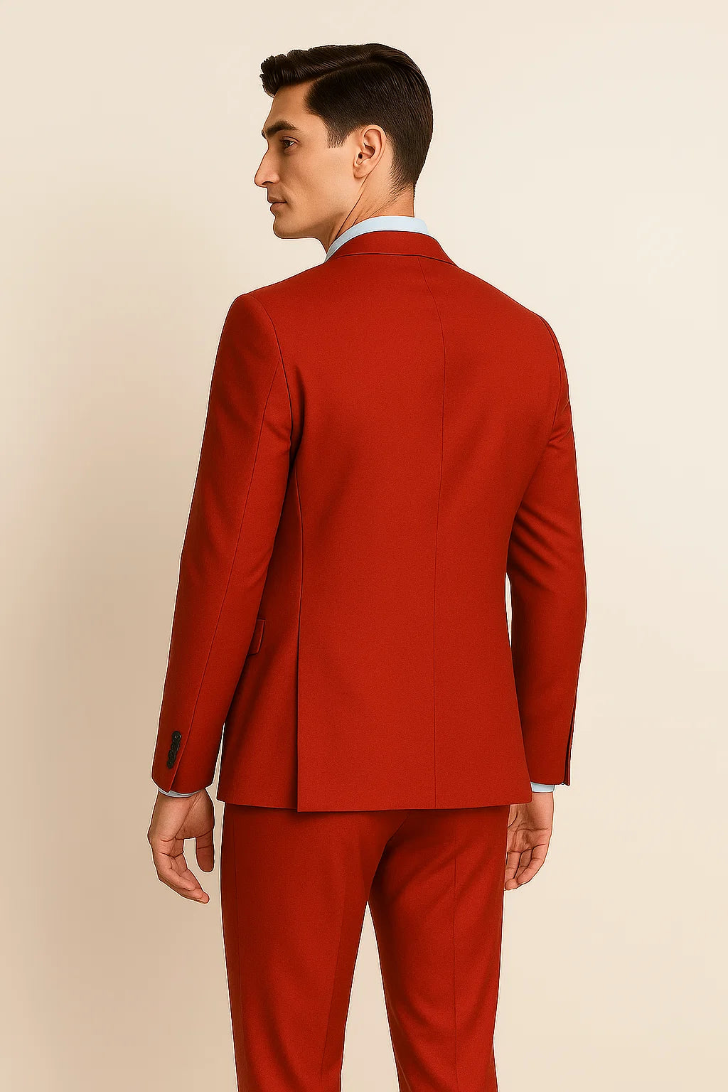 Classic Men’s Business Suit – Red