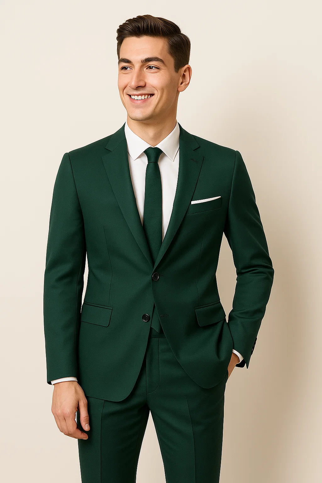 Classic Men’s Business Suit – Green