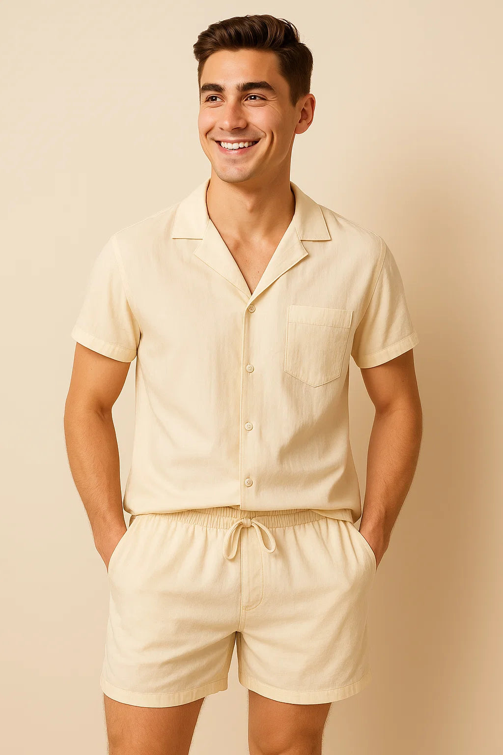 Trendy Summer Men’s Set Beige