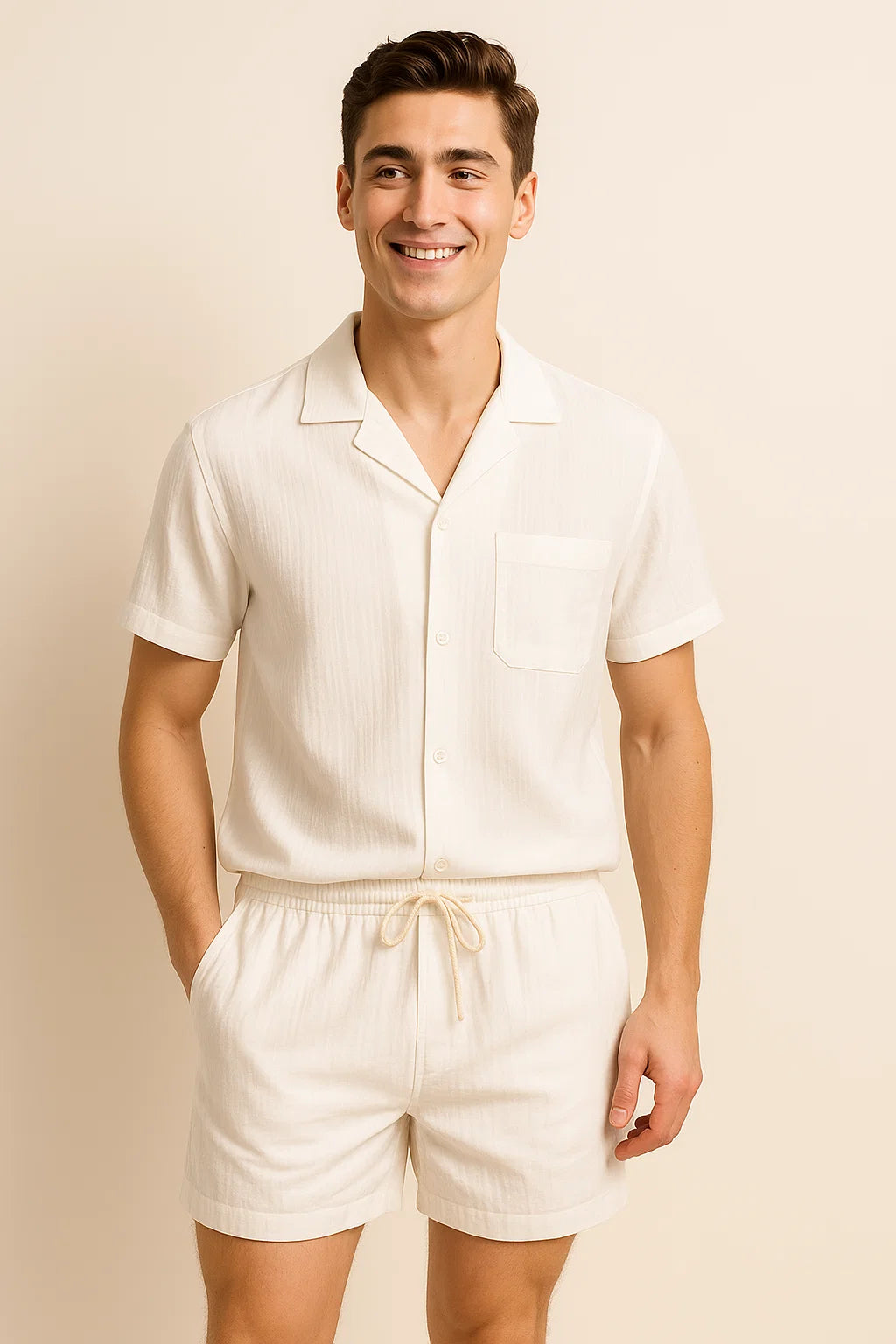 Trendy Summer Men’s Set - White