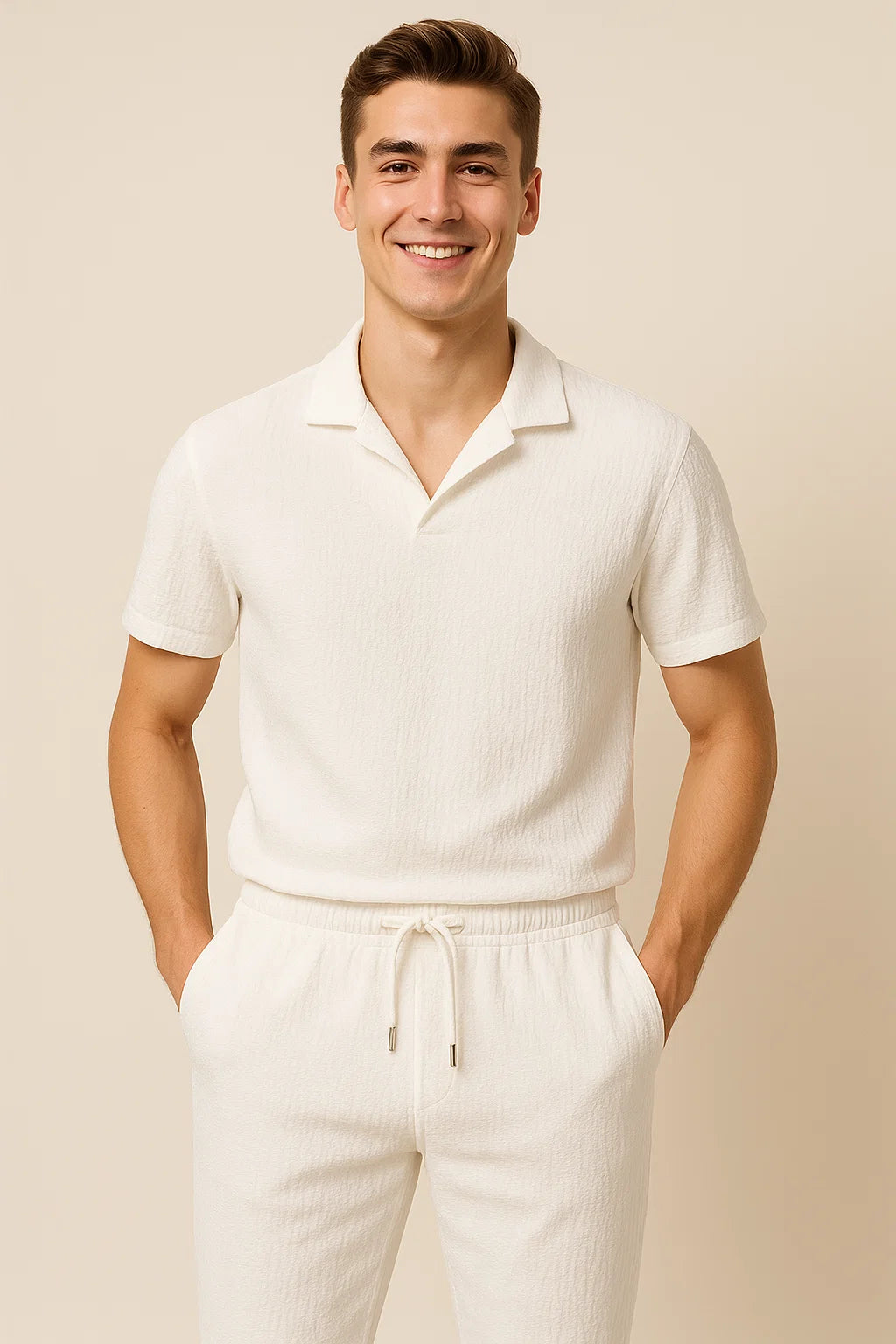Stylish Men's Leisure Set White