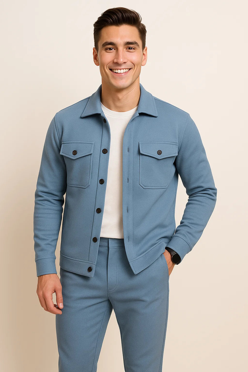 Vintage Style Men's Set – Light Blue