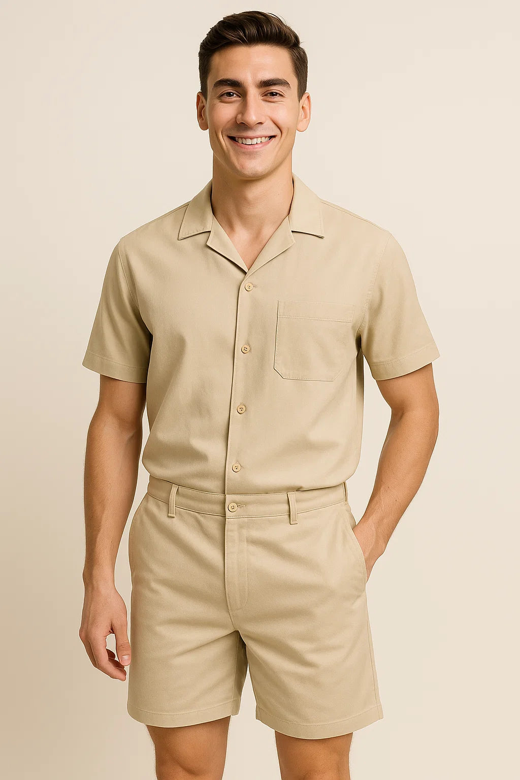 Modern Style Men's Set – Beige