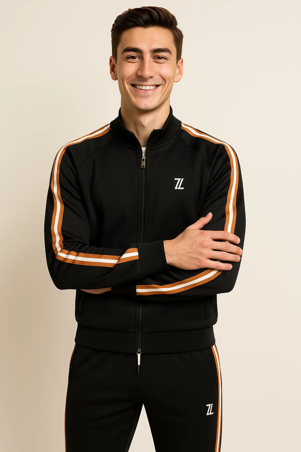 Elegant Men's Tracksuit Set – Black