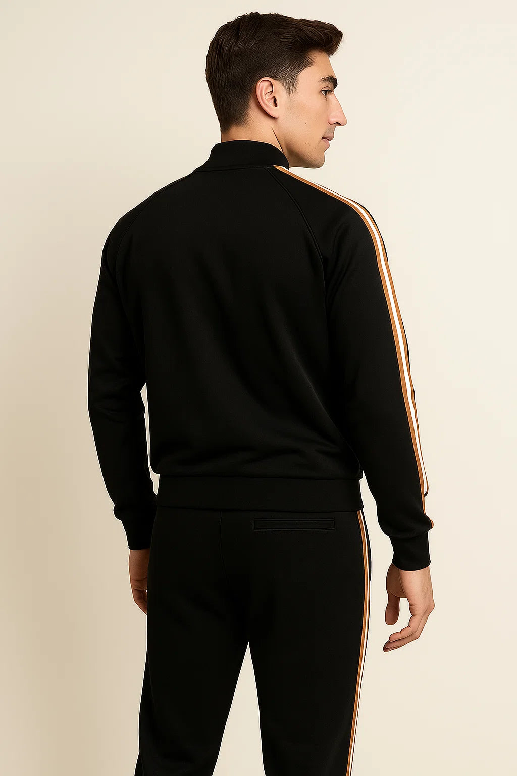 Elegant Men's Tracksuit Set – Black