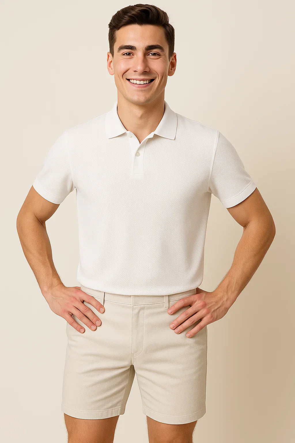 Trendy Casual Men’s Polo Shirt – White