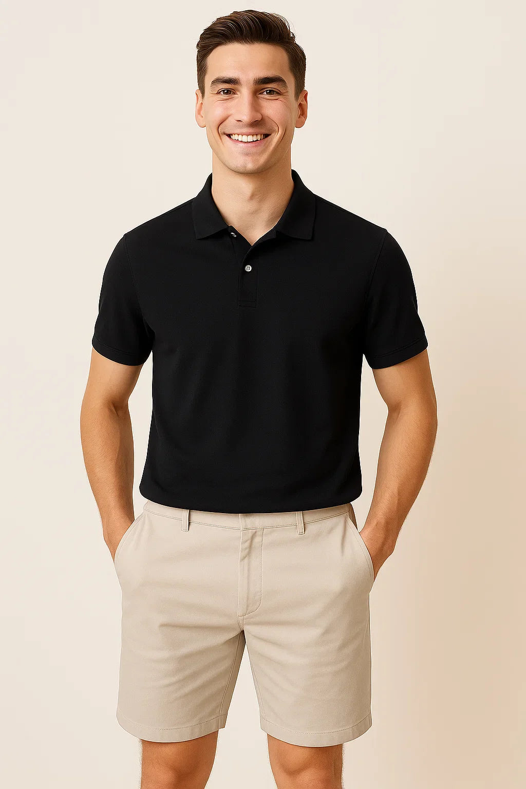 Trendy Casual Men’s Polo Shirt – Black