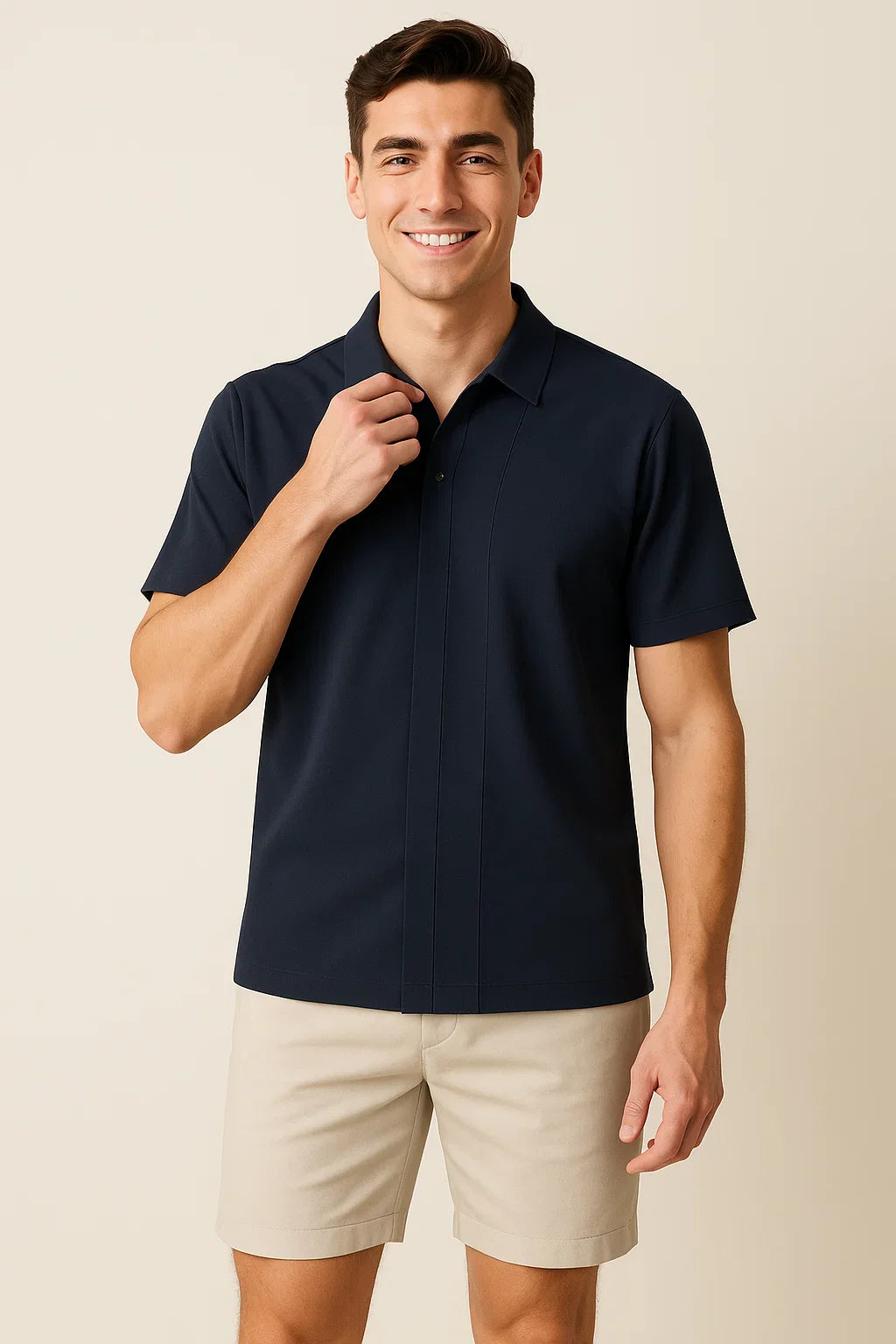 Casual Men’s All Season Polo – Dark Blue