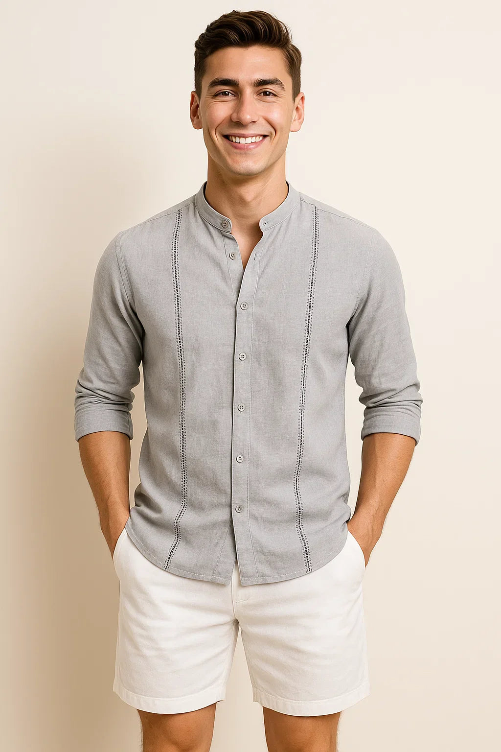 Men’s Elegant Shirt – Light Gray