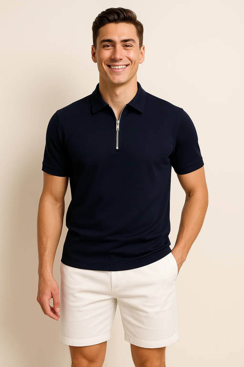 Smart-Casual Men’s Polo Shirt – Dark Blue