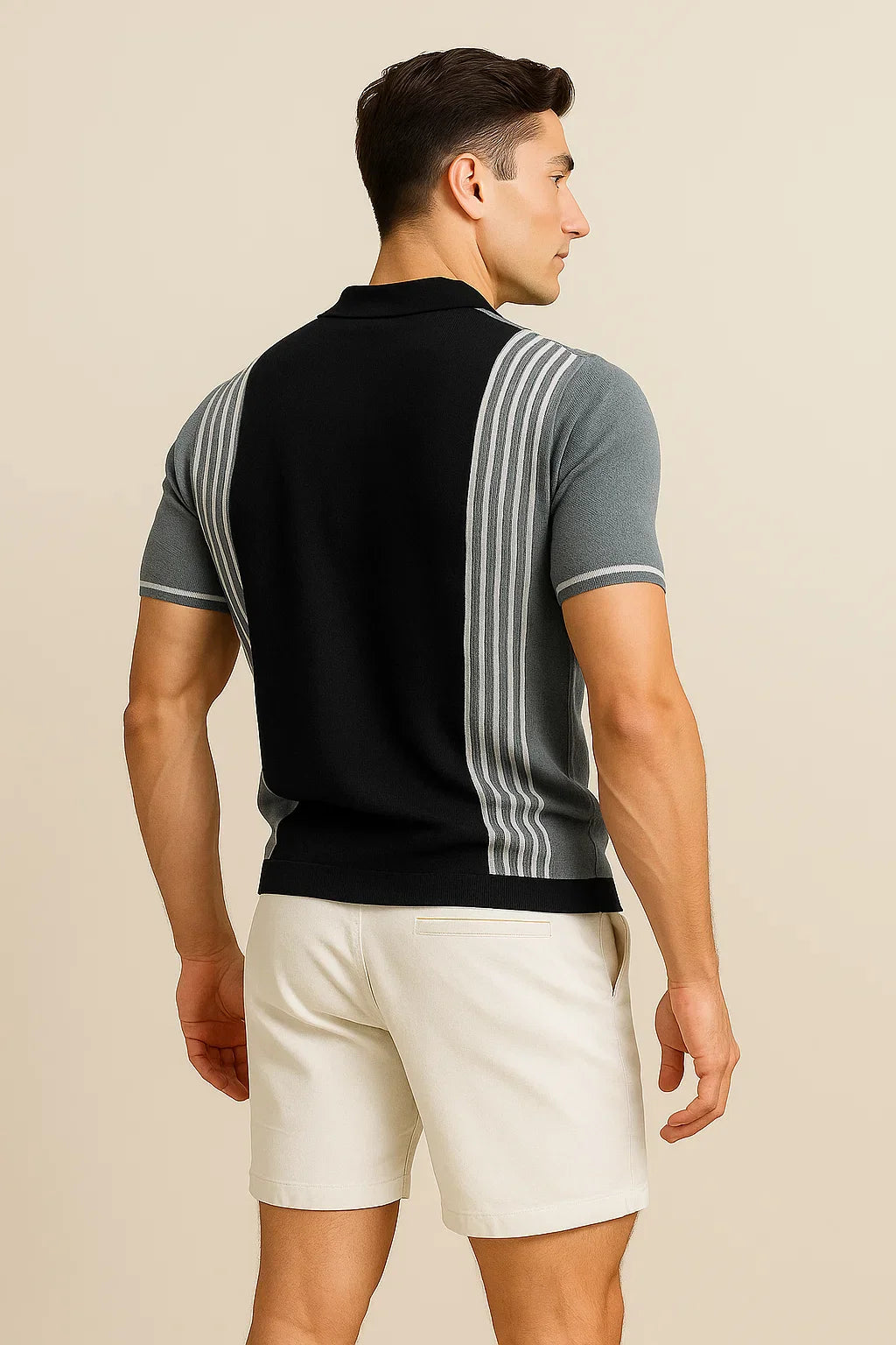Retro Style Men’s Polo Shirt –  Gray