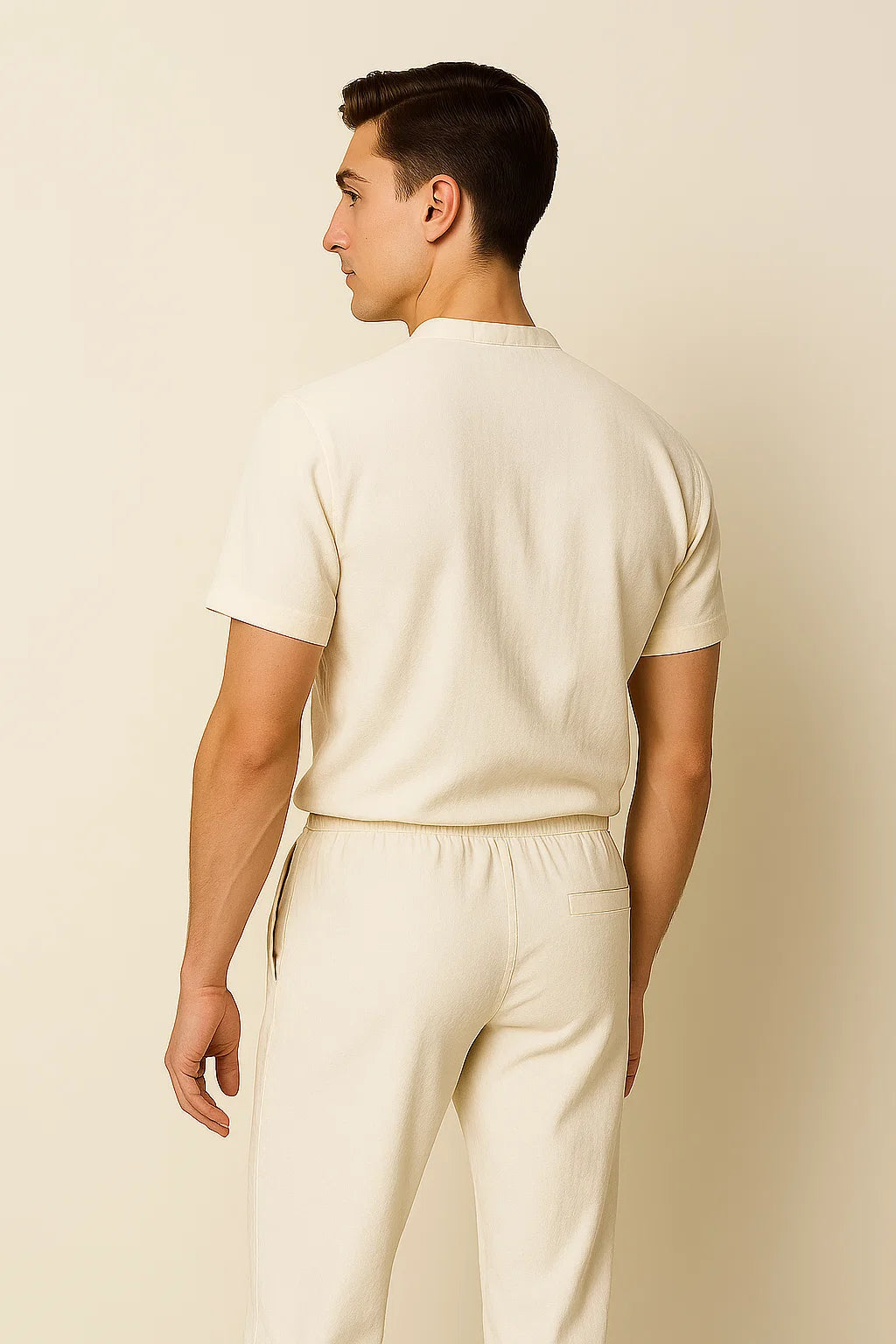 Modern Men's Casual Outfit Set - White