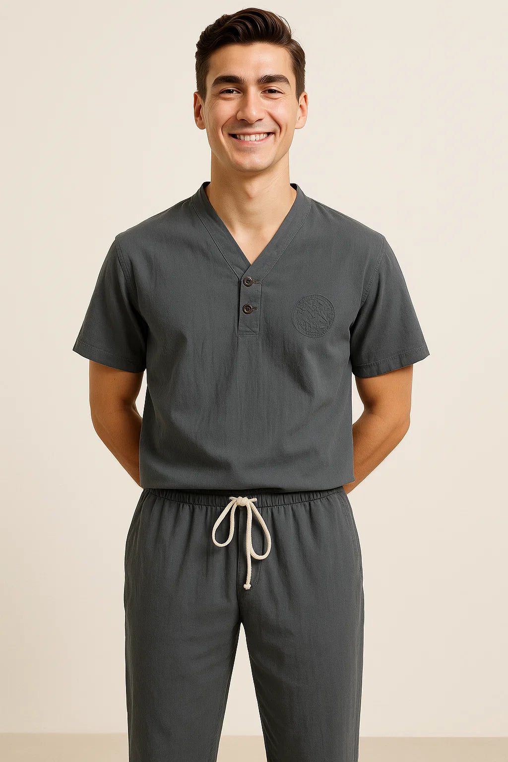 Modern Men's Casual Outfit Set - Gray