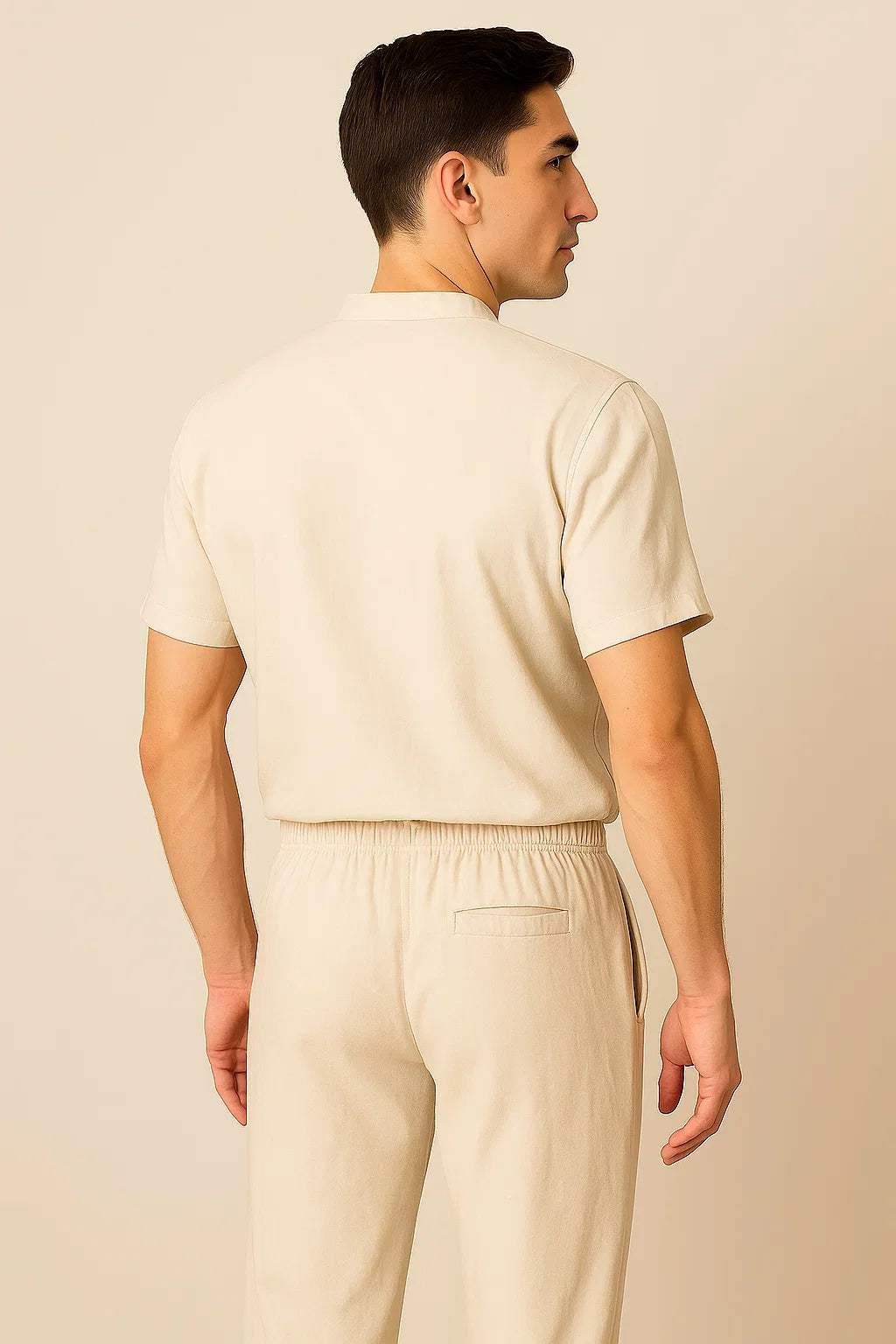 Modern Men's Casual Outfit Set - Beige