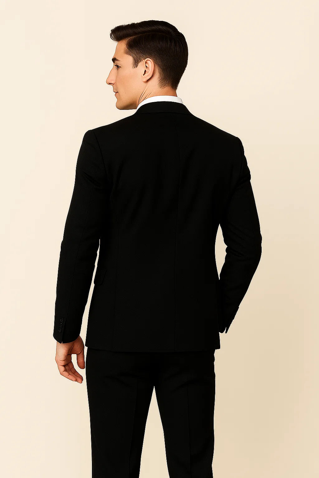 Classic Men's Slim Fit Suit – Black