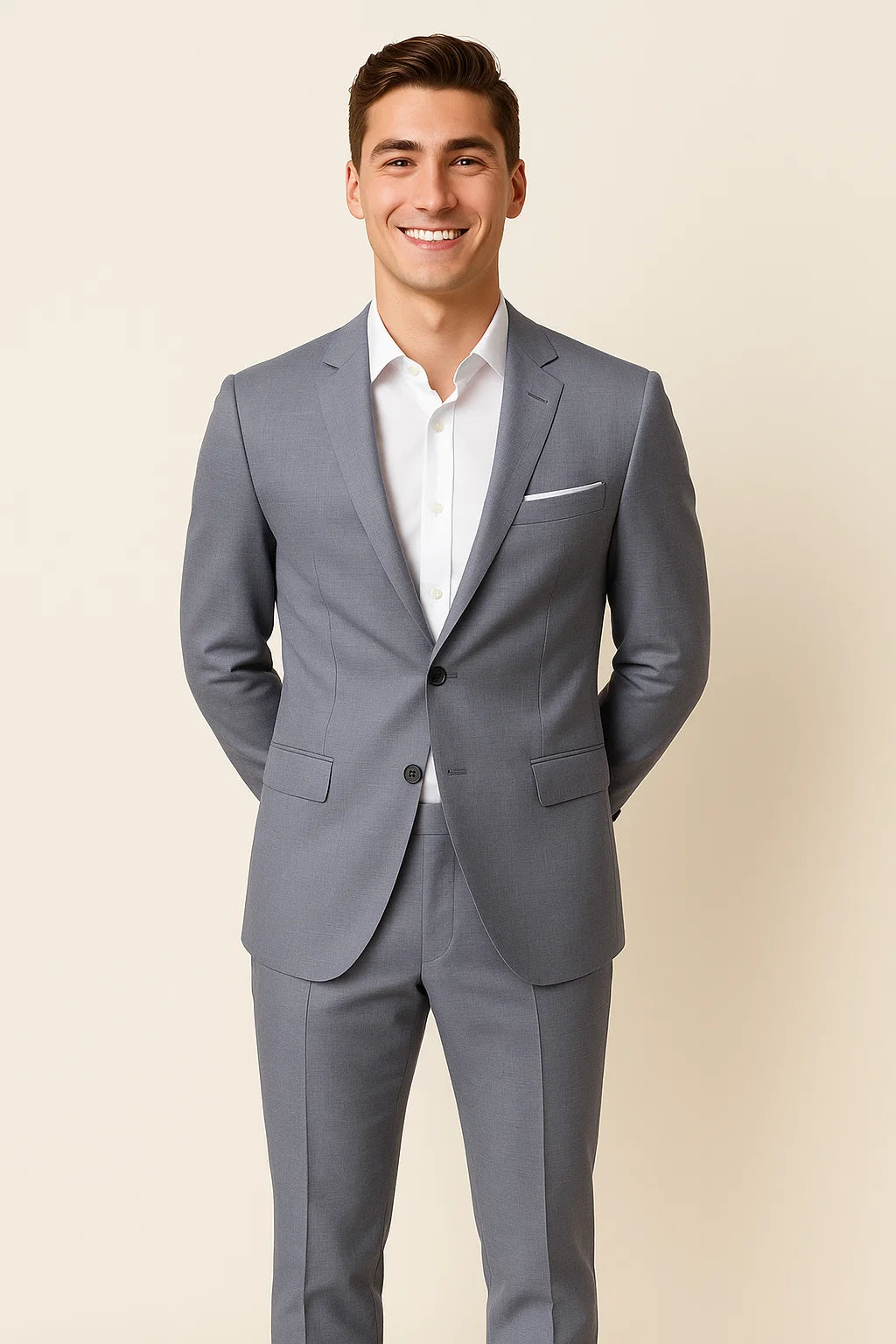 Classic Men's Slim Fit Suit – Gray