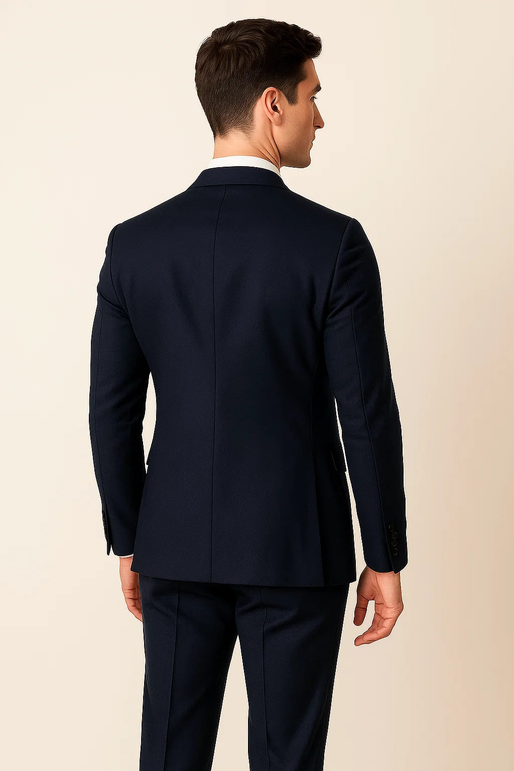 Classic Men's Slim Fit Suit – Navy Blue