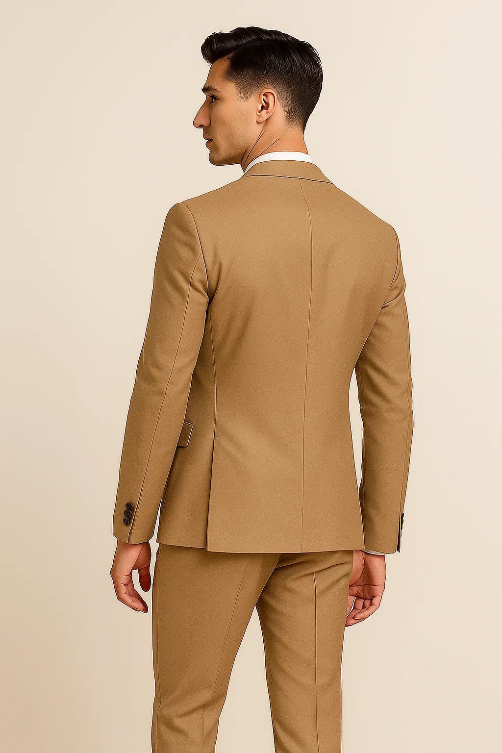 Classic Men's Slim Fit Suit – Khaki