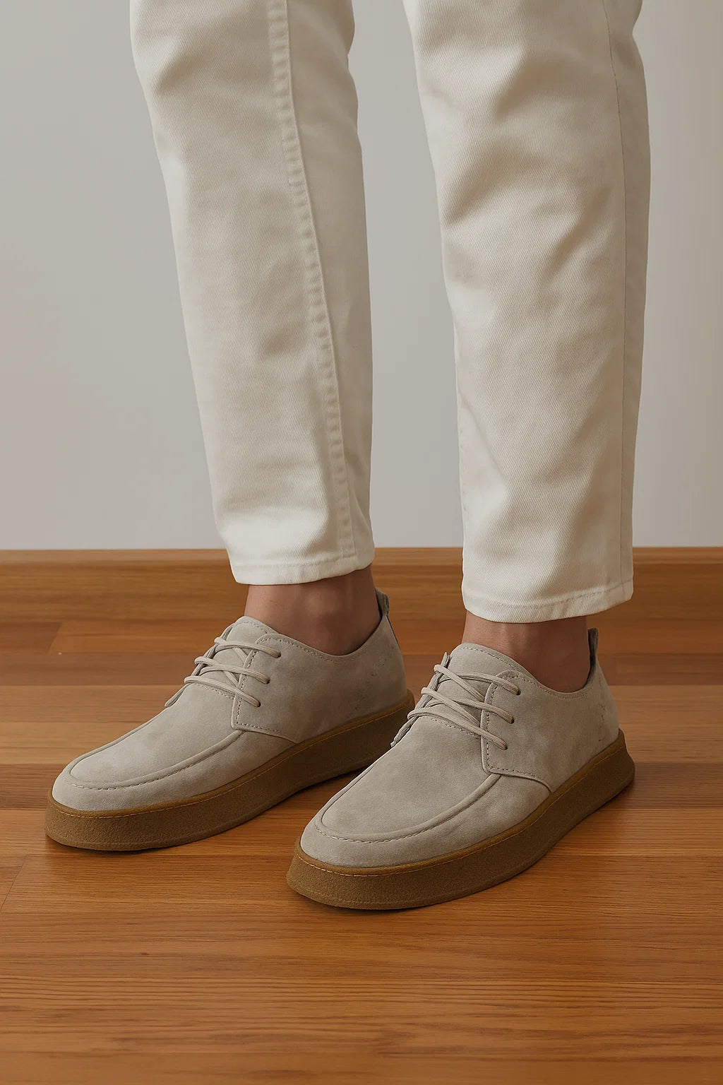Classic Men’s Suede Sneakers – Beige