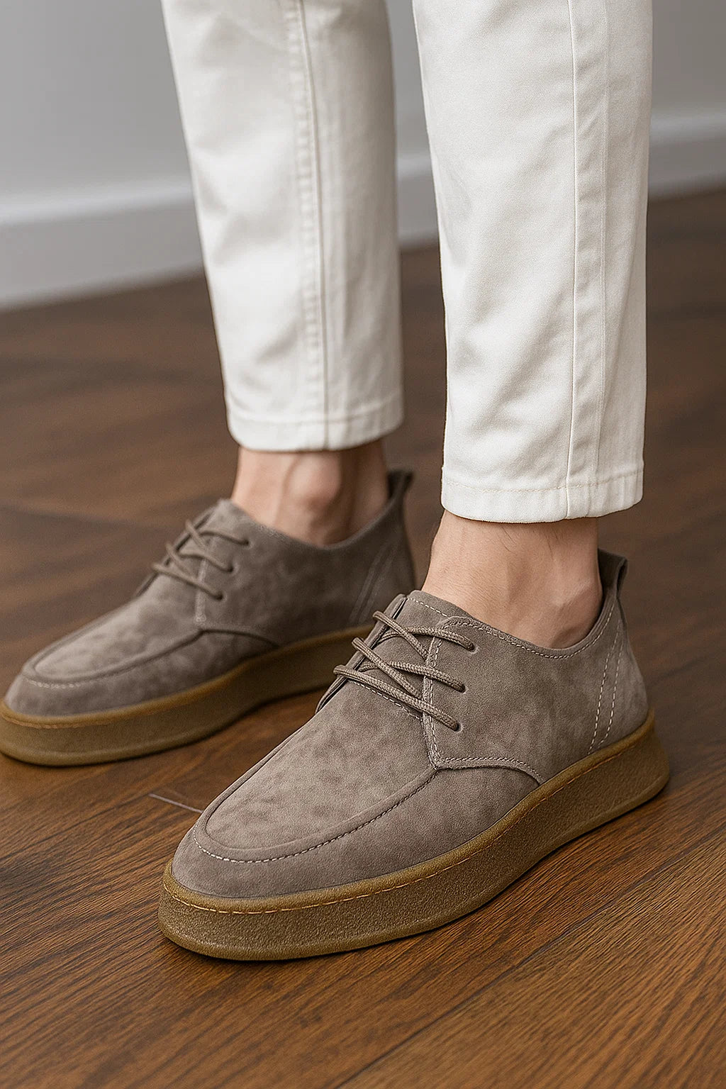 Classic Men’s Suede Sneakers – Grey