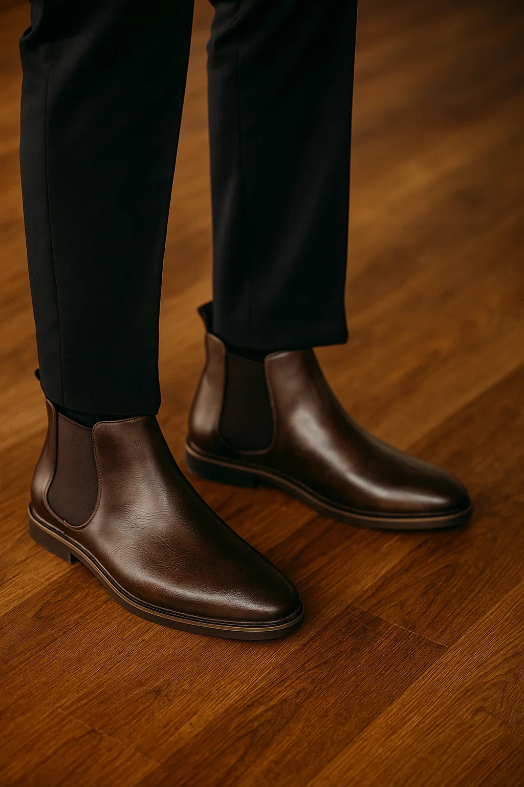 Modern Style Unisex Chelsea Boots – Dark Brown