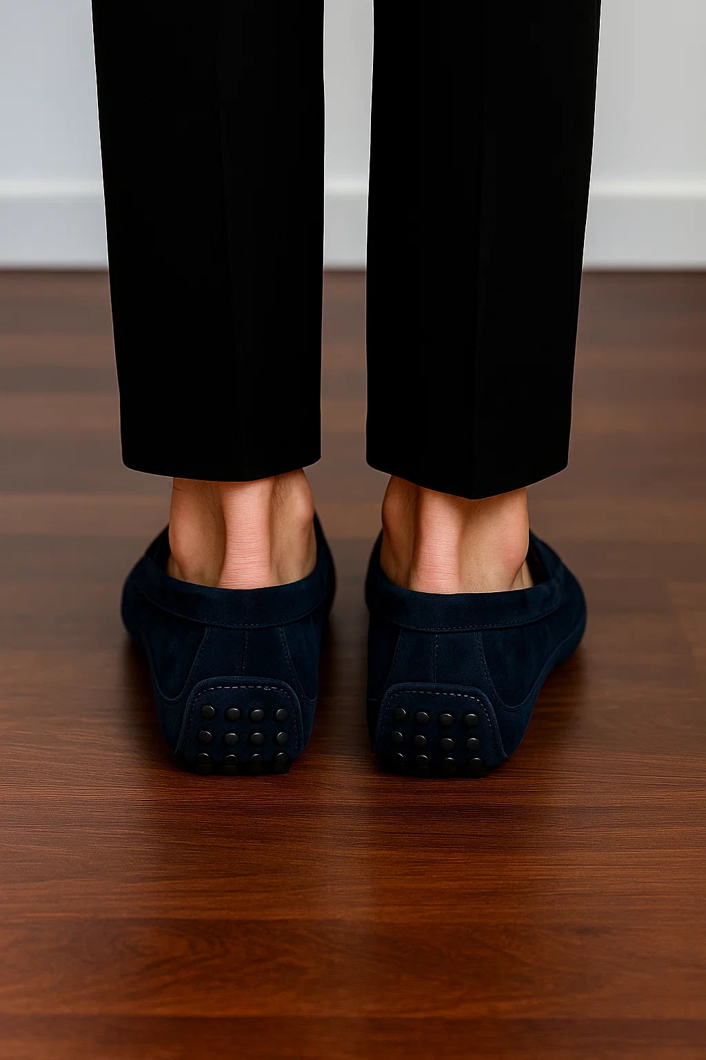 Vintage Style Men’s Suede Loafers - Dark Blue