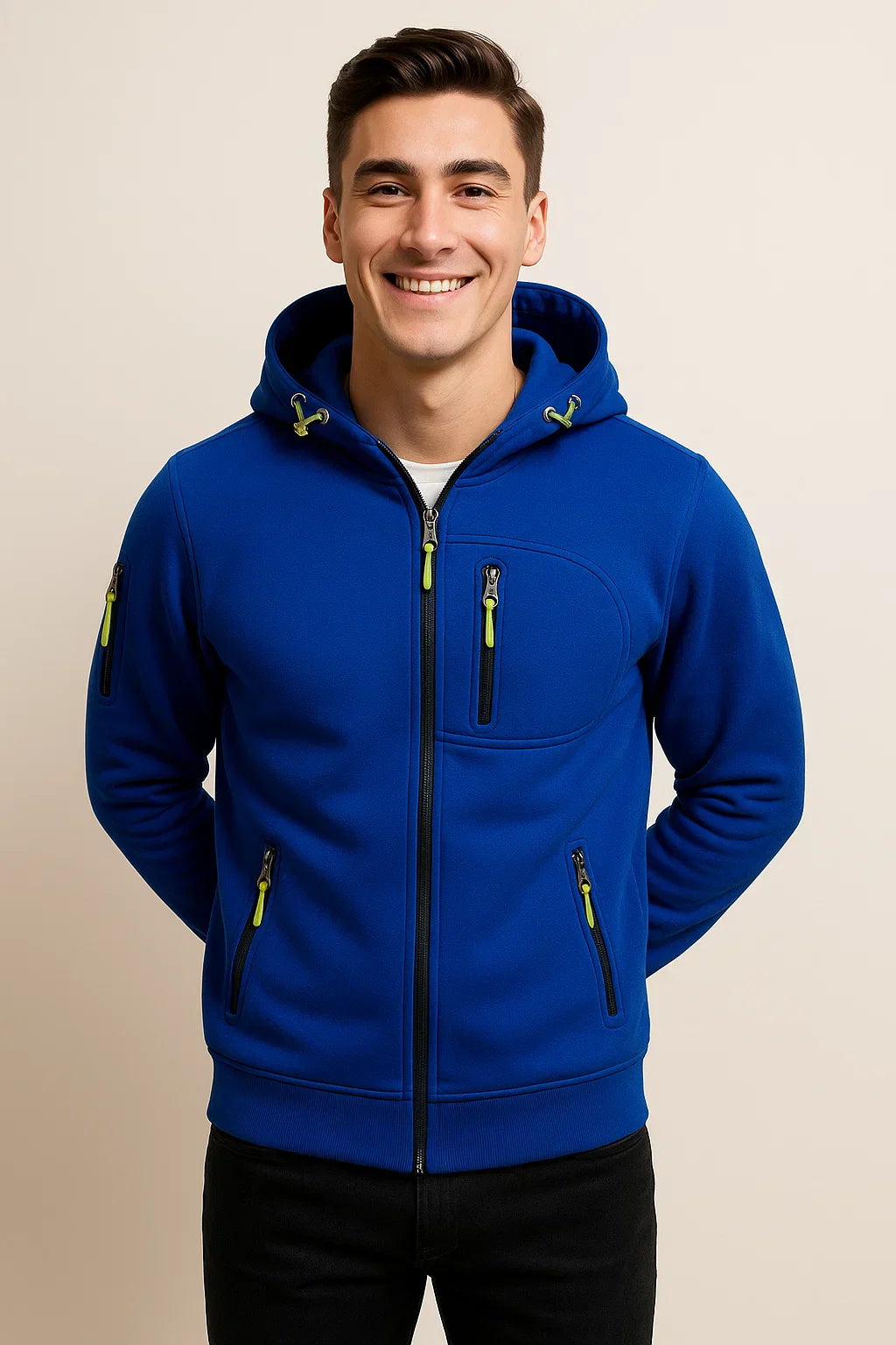 Men's Classic Hoodie with Zipper - Blue