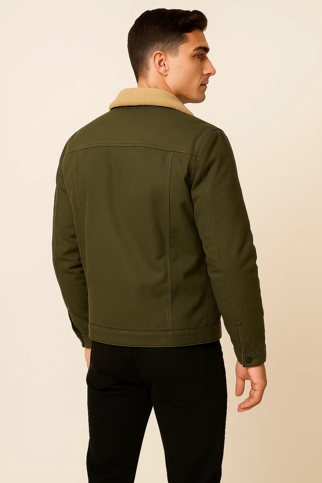 Men's Trendy Winter and Fall Bomber Jacket - Army Green