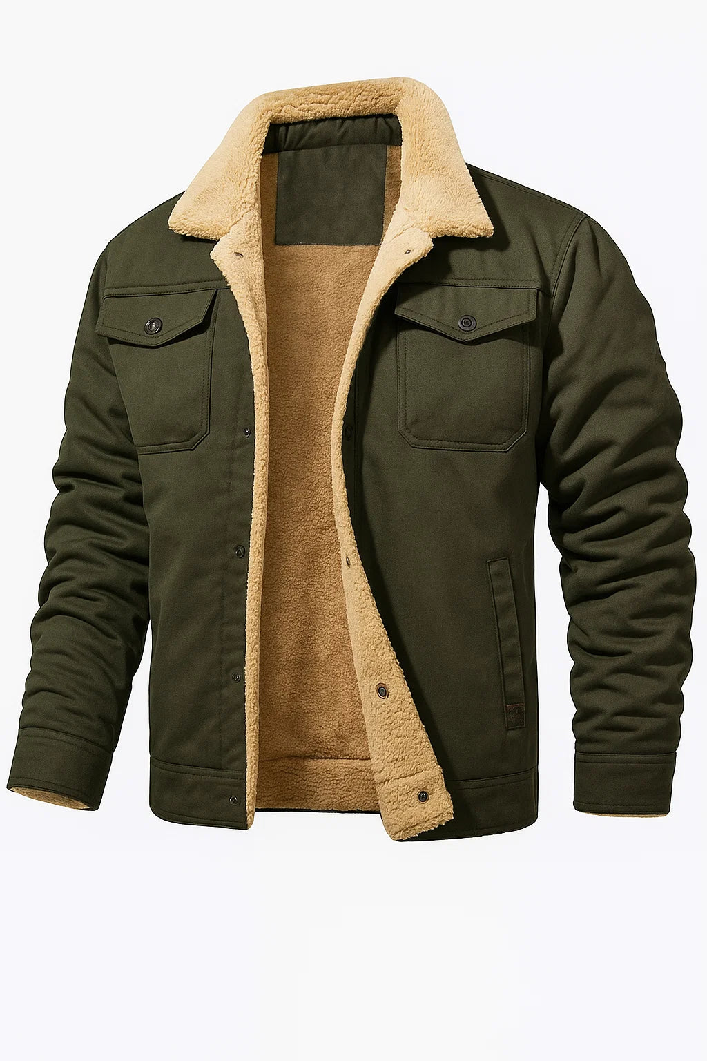 Men's Trendy Winter and Fall Bomber Jacket - Army Green