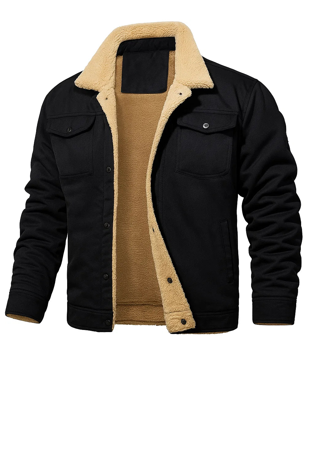 Men's Trendy Winter and Fall Bomber Jacket - Black