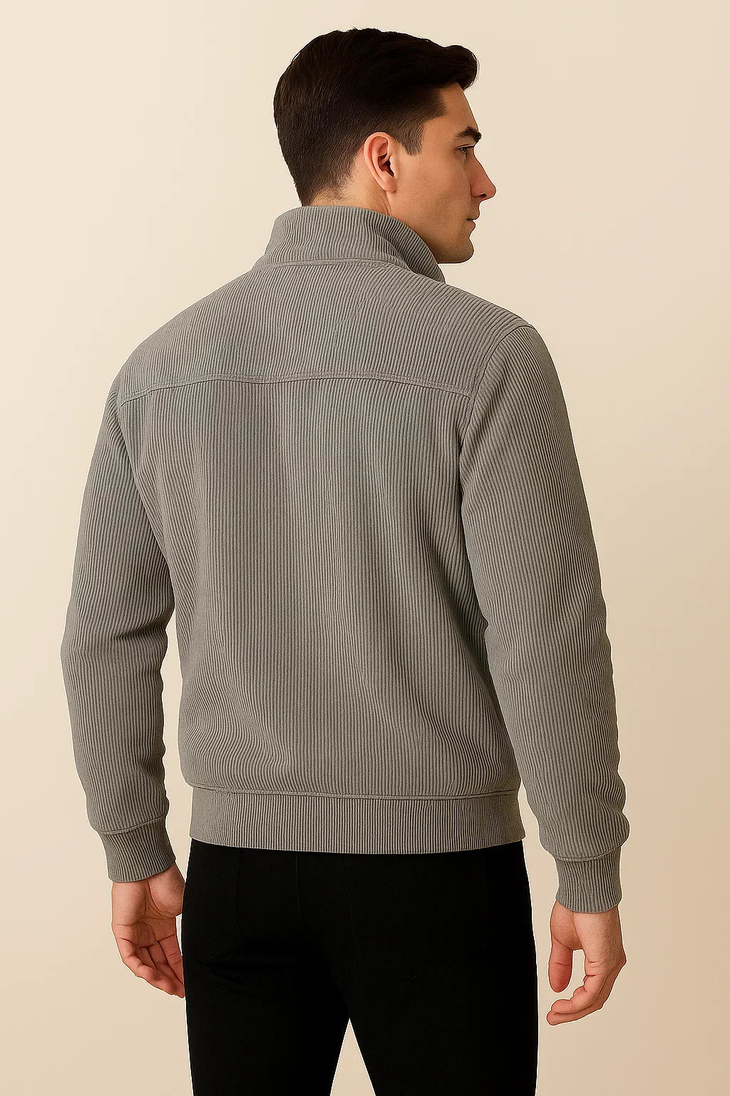Men's Elegant Vintage Style Corduroy Jacket -  Gray