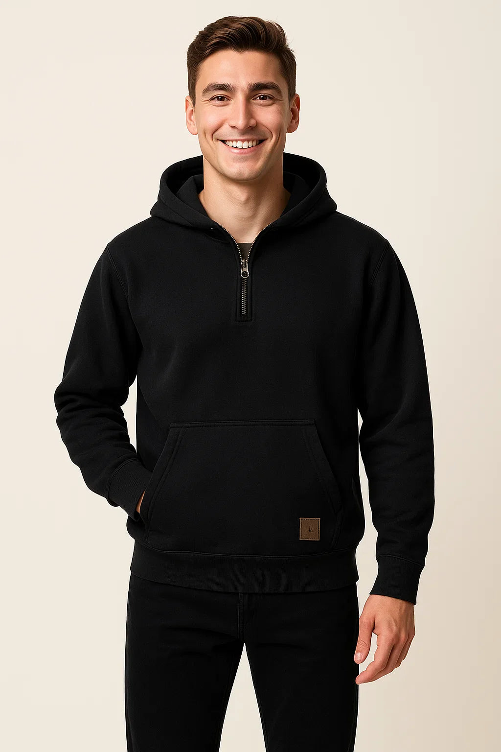 Vintage Style Hoodie for Men - Black