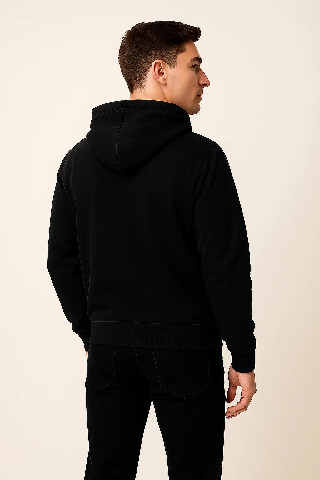 Vintage Style Hoodie for Men - Black