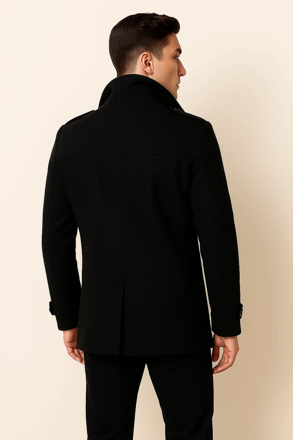 Men's Elegant Two-Pieces Jacket Set - Black