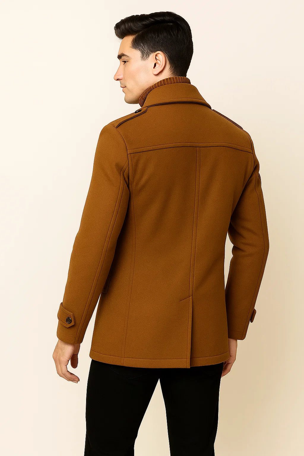 Men's Elegant Two-Pieces Jacket Set - Brown
