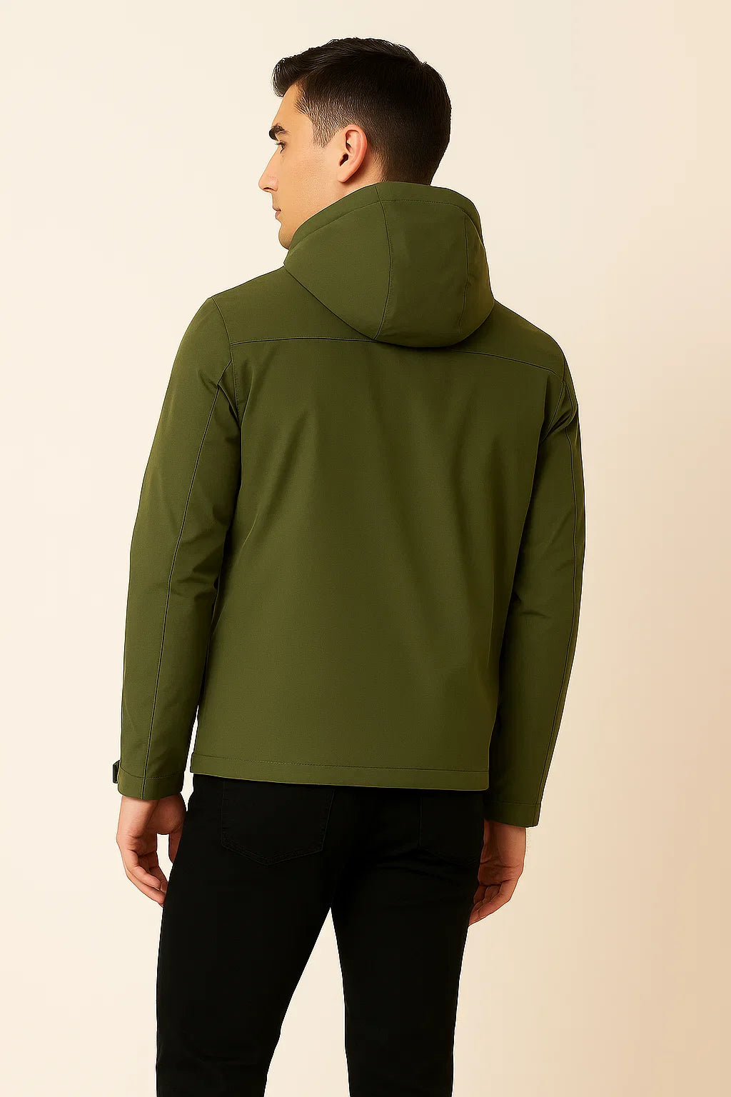 Men's Modern Style Winter and Fall Jacket with Hood - Green