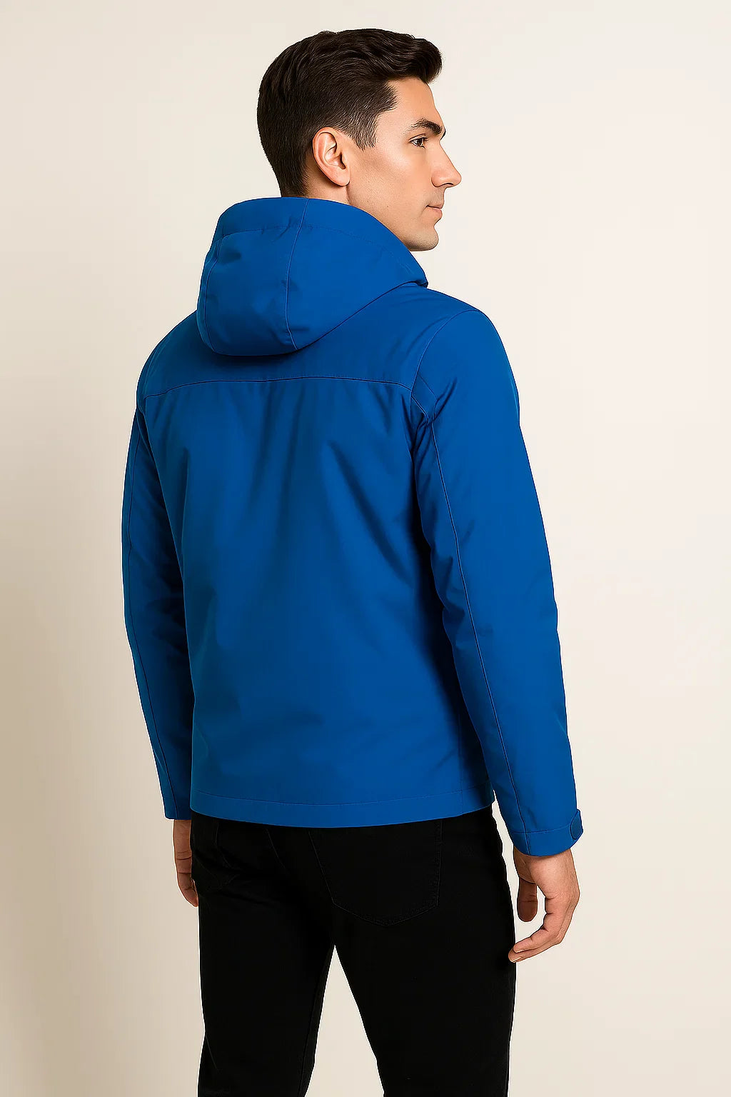 Men's Modern Style Winter and Fall Jacket with Hood - Blue