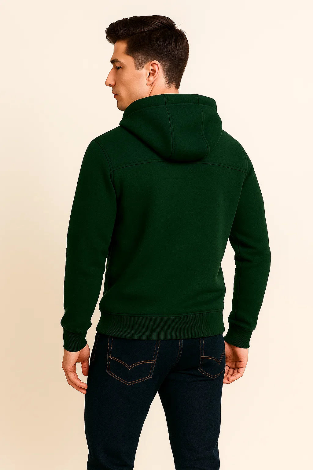 Men's Classic Hoodie with Zipper - Green
