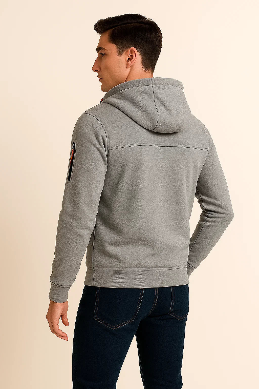 Men's Classic Hoodie with Zipper - Gray