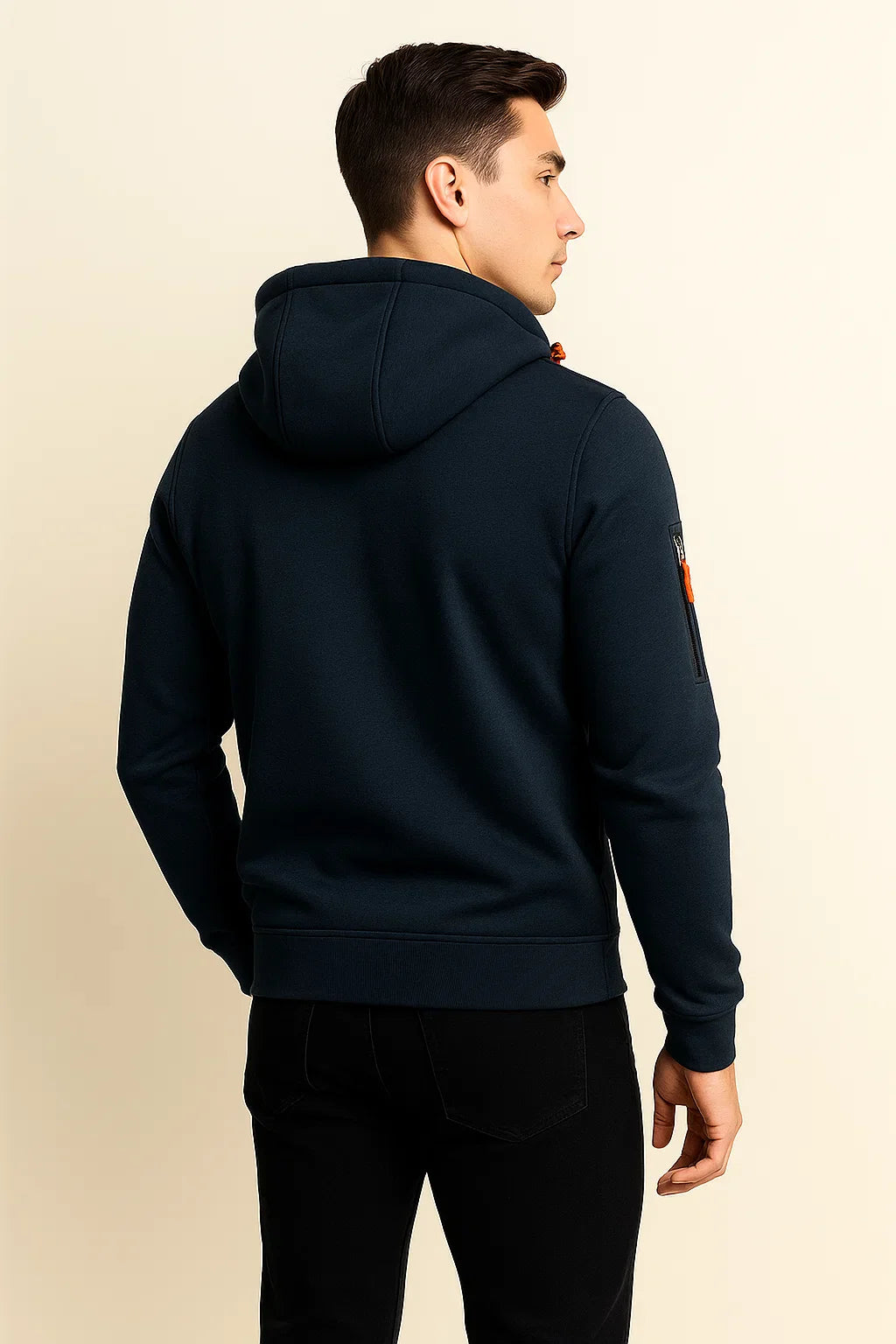 Men's Classic Hoodie with Zipper - Navy Blue