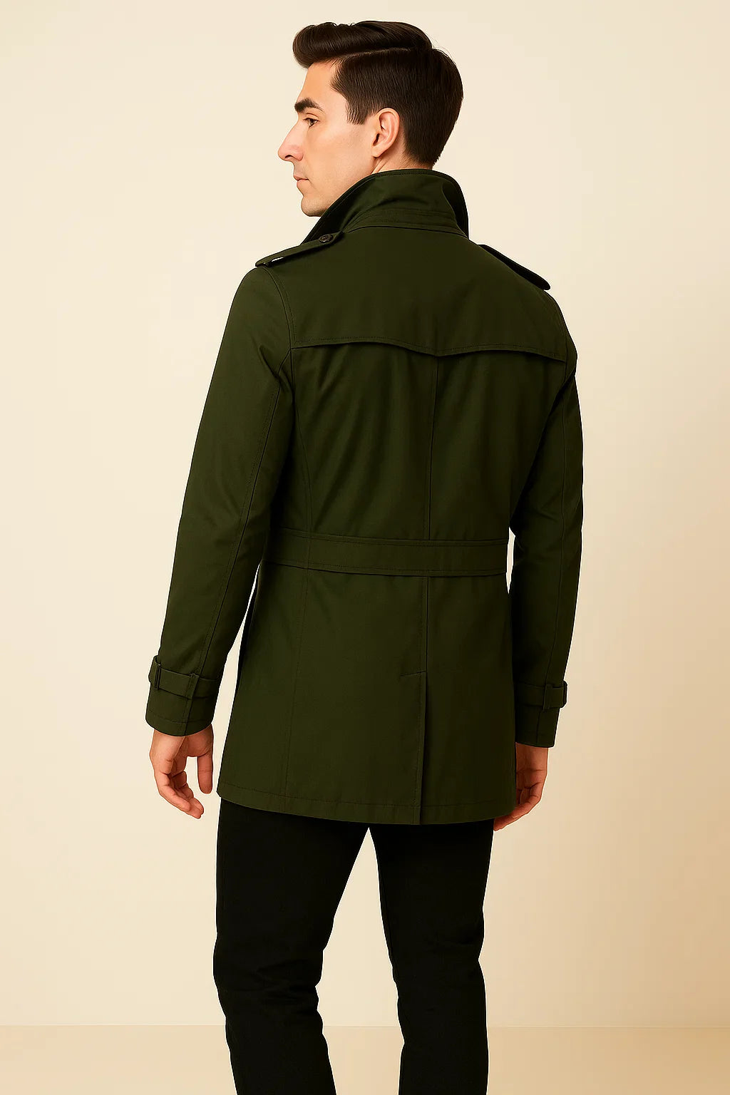Men's Business Smart-Casual Winter Coat - Dark Green